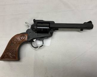  Ruger Wrangler 22LR/22Mag Single-Action Revolver with Engraved Wood Grips