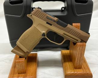 NRA Sig Sauer P365 9mm Handgun in Flat Dark Earth (FDE) with Hard Case