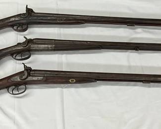 GROUP PHOTOS DOUBLE BARREL BLACK POWDER SHOTGUNS 