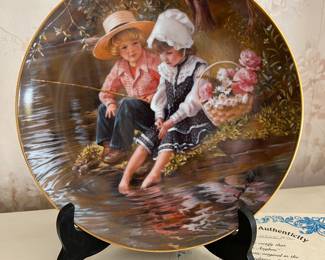"Little Anglers" collector plate with certificate of authenticity.