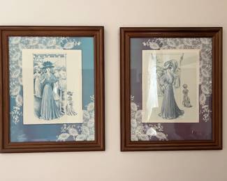 Parisian Fashion prints in wood frames