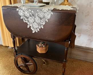 wood tea cart