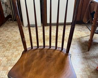 4 Hitchcock kitchen chairs, Harvest finish, spindle back, signature on back seat. certificate of authenticity included.