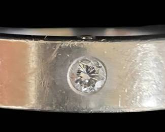 Mens 14K White Gold Diamond Band 14.6g Heavyweight