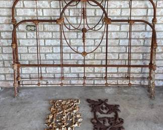 Antique Ornate Cast Iron Garden Decor Elements