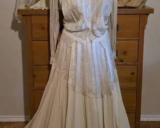 Edwardian Victorian TwoPiece Ecru Gown... For The Vintage Collector or Museum