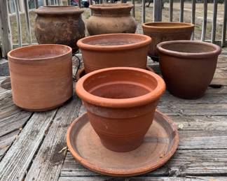 Collection of Premium LargeScale Terra Cotta Planters Metal Stands