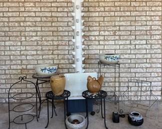 Hydroponic Garden Tower With Assorted Charming Plant Stands and Pots