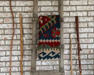 Authentic Rustic Southwestern Wooden Ladder Kiva or Blanket Ladder