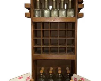 Rare Gallo Winery EJG Crested Wooden Wine Cabinet Artisan Bottle Collection