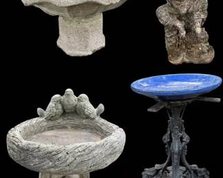 Eclectic Collection of Premium Garden Statuary Birdbaths
