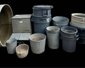 Large Agricultural Garden Utility Assortment Stock Tank, Feeder And More