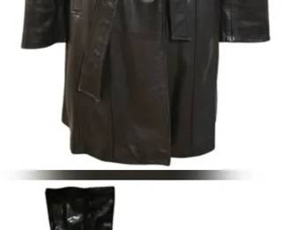 RetroChic Black Leather Coat ThighHigh Boots Pelle Studio Ellie.. GoGo Dancers Take Note