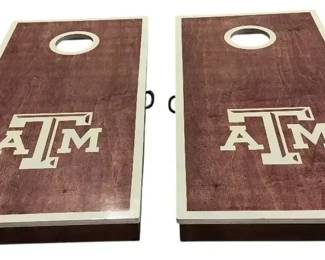 Deluxe Texas AM Regulation Cornhole Set Bonus Himal Portable Set