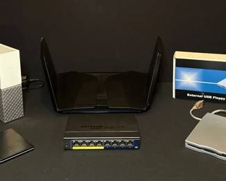 Networking Storage Hardware Lot Router, Switch, Cloud Drive, and More
