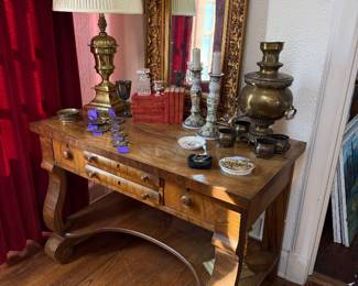 Burlwood Antique Desk