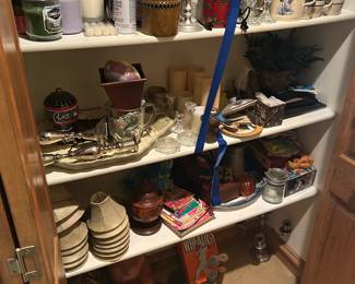 Candles, candlesticks, lamp shades