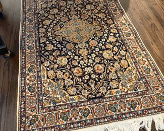 $1200. Persian carpet from Nain, Iran.  Silk and wool pile.  3'9' x 6'6".  Appraised value $4000.  