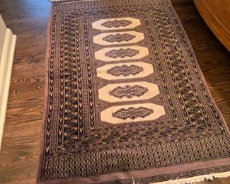 $360. Antique Persian 2'7" x 4'3" Wool and silk.