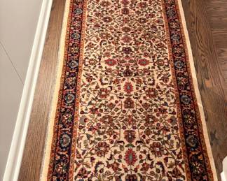 $520  Antique silk and wool Persian rug.   2'7" x 8'2" 