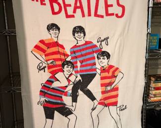 Vintage Beatles  towel from the sixties.  For sale during in person shopping Friday and Saturday.
