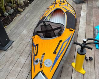 $390. Advanced elements advanced frame sport kayak. Inflatable includes pump, case, inflatable life jacket and oars.  