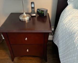 $180. Bedside Tables with two drawers.  They match the chest of drawers.  24"w x 19"d x 32"h.  