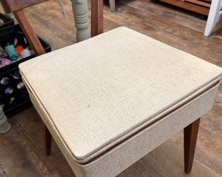 Vintage Mid Century Sewing Chair with Storage