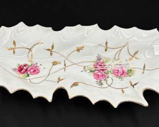 Vintage Handpainted Arnat Porcelain Leaf Dish
