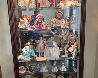 Large Illuminated Wood and Glass Display Cabinet