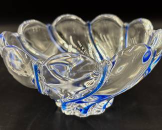 Mikasa Cobalt Blue Peppermint Swirl Crystal Bowl
