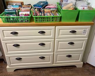 Two Dresseres with Repurposed Butcherblock Tops - Great for use in the kitchen or craft room.