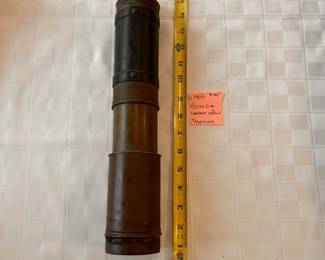1900c Brass leather three draw Telescope extends to 38 inches