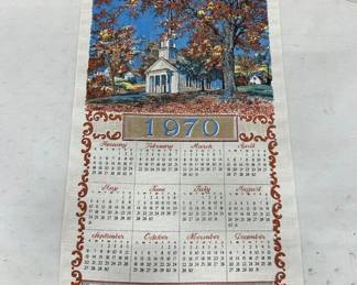 1970 Fabric Calendar Wall Hanging