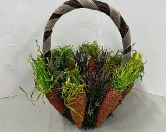 Woven Easter Basket With Carrot Decorations