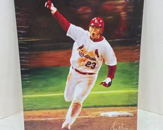 Signed Baseball Player Canvas Wall Art