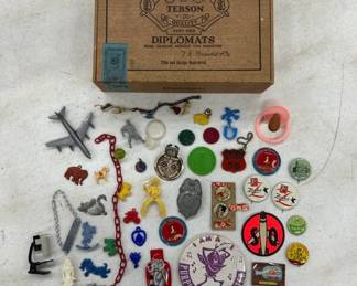 PEP Pins & More Collectibles in Cigar Box