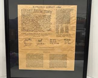 Framed Mayflower Compact Replica Print