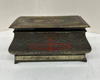 Twin Oaks Lidded Metal Box