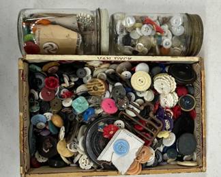 Vintage Buttons and Sewing Notions