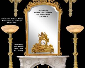 28 Marble Mantel gold mirror