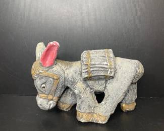 Vintage Donkey with Pack Garden Statue