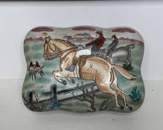 Vtg Oklahoma Importing Co Horse Trinket Box 