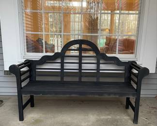 Black Slat Back Garden Bench