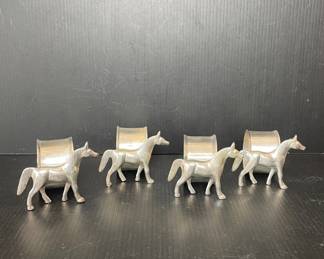 Silver Plated Horse Napkin Rings