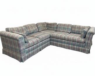 Vintage Plaid Sectional Sofa