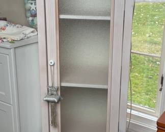 White Washed Pine Display Cabinet 