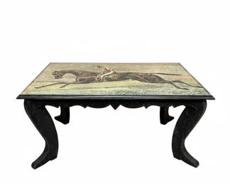 Vintage Equestrian Scene Coffee Table