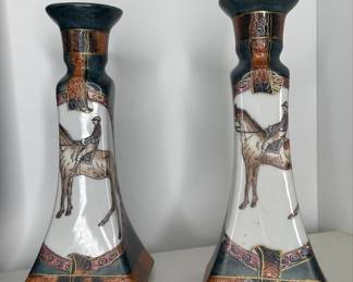 WBI porcelain ceramic candlestick holders vtg