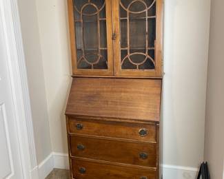Chippendale Style Secretary Desk vtg